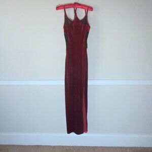 Vintage Red Stretch Velvet Long Evening Dress sz. Small LGP Paris